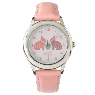 Polka Dot Bunnies Horloge