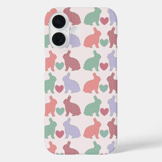 Polka Dot Bunnies Patroon op Roze Case-Mate iPhone Case (Achterkant)