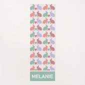 Polka Dot Bunnies Pattern op Roze Gepersonaliseerd Yogamat (Voorkant)