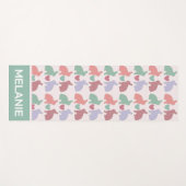 Polka Dot Bunnies Pattern op Roze Gepersonaliseerd Yogamat (Voorkant (horizontaal))