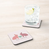 Polka Dot Bunnies Pink Home Sweet Home Bier Onderzetter (Rechterzijde)