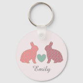 Polka Dot Bunnies Sleutelhanger (Voorkant)
