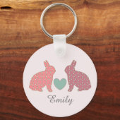 Polka Dot Bunnies Sleutelhanger (Voorkant)