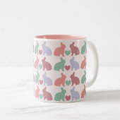 Polka Dot Bunnies Tweekleurige Koffiemok (Voorkant rechts)