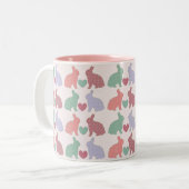 Polka Dot Bunnies Tweekleurige Koffiemok (Voorkant links)