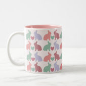 Polka Dot Bunnies Tweekleurige Koffiemok (Links)