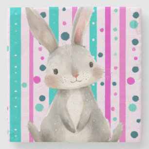 Polka Dot Bunny Delight Stenen Onderzetter