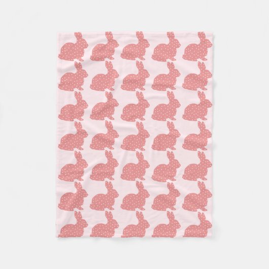 Polka Dot Bunny Fleece Blanket Deken (Voorkant)