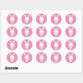Polka Dot Bunny Ronde Stickers (Vel)