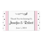 Polka Dot Butterfly Posh Water Fles Etiket (Voorkant)