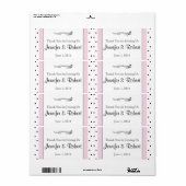 Polka Dot Butterfly Posh Water Fles Etiket (Full Sheet)