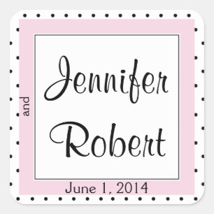 Polka Dot Butterfly Posh Wedding Envelope Seal Vierkante Sticker