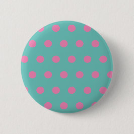 Polka Dot Button (Aqua & Roze)