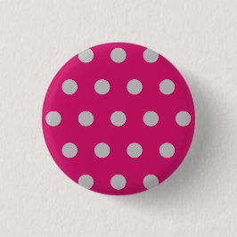 Polka Dot Button (Hot Pink & Grey)