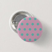 Polka Dot Button (Roze & Aqua) (Voorkant /achterkant)