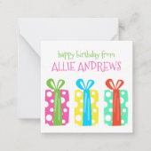 Polka Dot Cadeaus Birthday Gift Enclosure Cards Notitiekaartje (Voorkant)