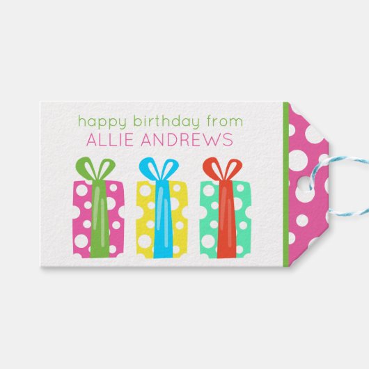 Polka Dot Cadeaus Birthday Persoonlijke cadeautjes Cadeaulabel (Voorkant (Horizontaal))