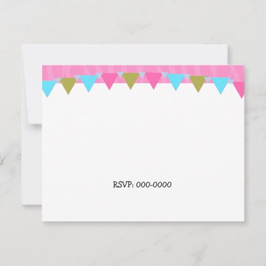 Polka Dot Cake and Cadeaus Birthday Invitation Kaart (Achterkant)