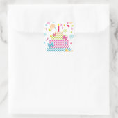 Polka Dot Cake en Confetti Vierkante Sticker (Tas)