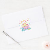 Polka Dot Cake en Confetti Vierkante Sticker (Envelop)