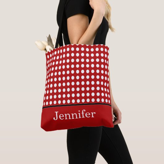 Polka Dot Canvas tas (Dichtbij)