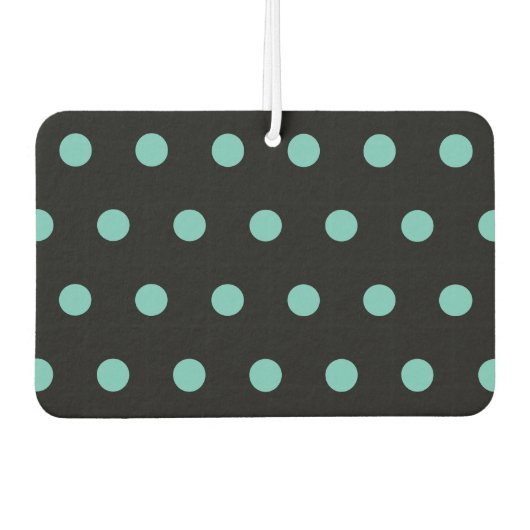 Polka Dot Car Air Freshener (Black & Aqua) Luchtverfrisser (Voorkant)