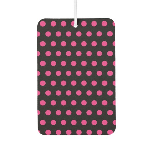 Polka Dot Car Air Freshener (zwart en neonroze) Luchtverfrisser (Voorkant)