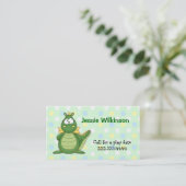 Polka Dot & Cartoon Dragon Playdate Kaart Contactkaartje (Staand voorkant)