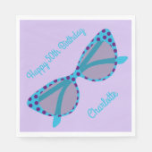  Polka Dot Cat-Eye bril 50's Birthday Servet (Voorkant)