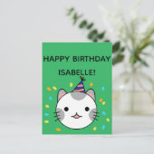 Polka Dot Cat | Happy Birthday Greeting Briefkaart (Staand voorkant)