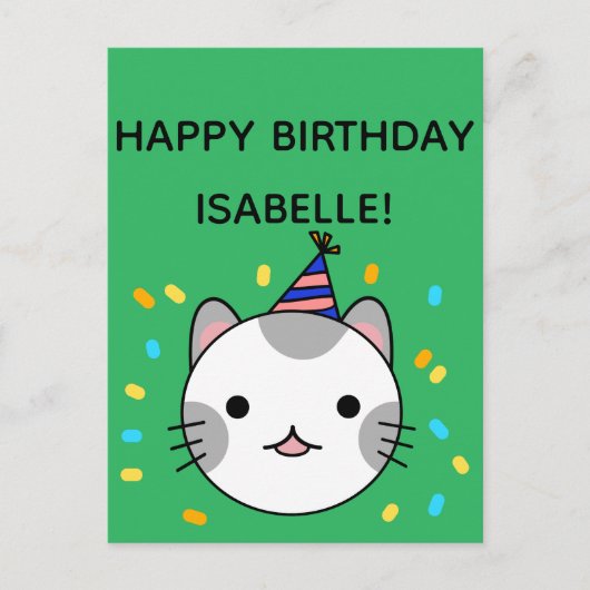 Polka Dot Cat | Happy Birthday Greeting Briefkaart (Voorkant)