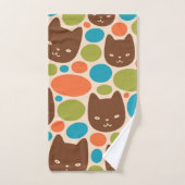 Polka Dot Cats Patroon Bad Handdoek (Handdoek)