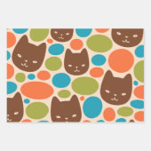 Polka Dot Cats Patroon Inpakpapier Vel (Voorkant 2)