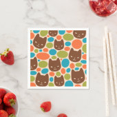 Polka Dot Cats Patroon Servet (Insitu)