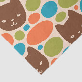 Polka Dot Cats Patroon Tissuepapier (Detail)
