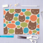 Polka Dot Cats Patroon Tissuepapier (Craft)