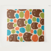 Polka Dot Cats Patroon Wandkleed (Voorkant (horizontaal))