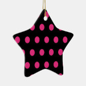 Polka Dot Ceramic Star Ornament (zwart) (Rechts)