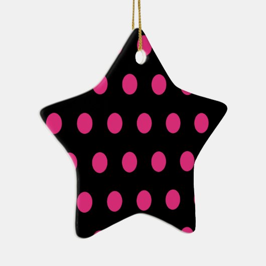 Polka Dot Ceramic Star Ornament (zwart) (Rechts)