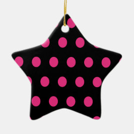 Polka Dot Ceramic Star Ornament (zwart)