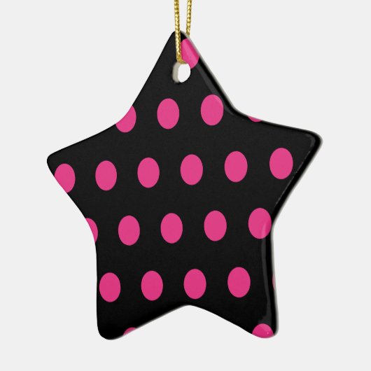 Polka Dot Ceramic Star Ornament (zwart) (Links)