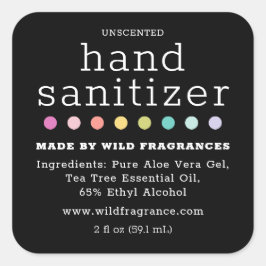 Polka Dot Chalkboard Hand Sanitizer Soap Vierkante Sticker