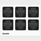 Polka Dot Chalkboard Hand Sanitizer Soap Vierkante Sticker (Vel)