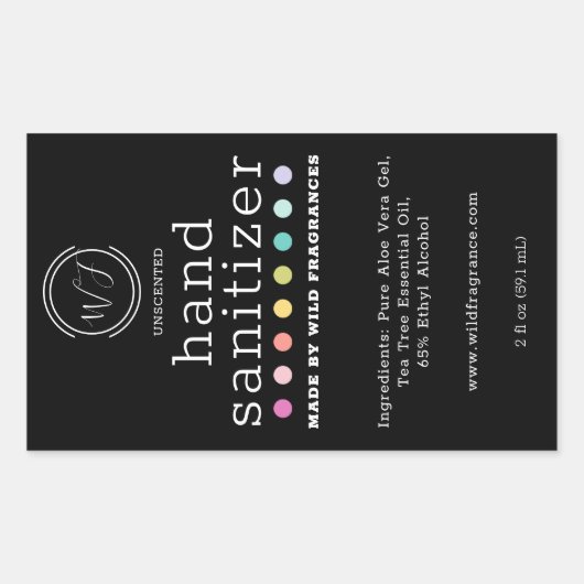 Polka Dot Chalkboard Large Hand Sanitizer Soap Rechthoekige Sticker (Voorkant)