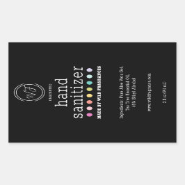 Polka Dot Chalkboard Large Hand Sanitizer Soap Rechthoekige Sticker