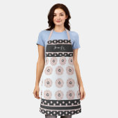  Polka Dot Charcoal Pink Personalized Apron Schort (Gedragen)