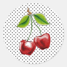 Polka Dot Cherries sticker (vel van 20)