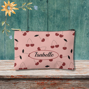 Polka Dot Cherry Patroon en aangepaste naam Etui