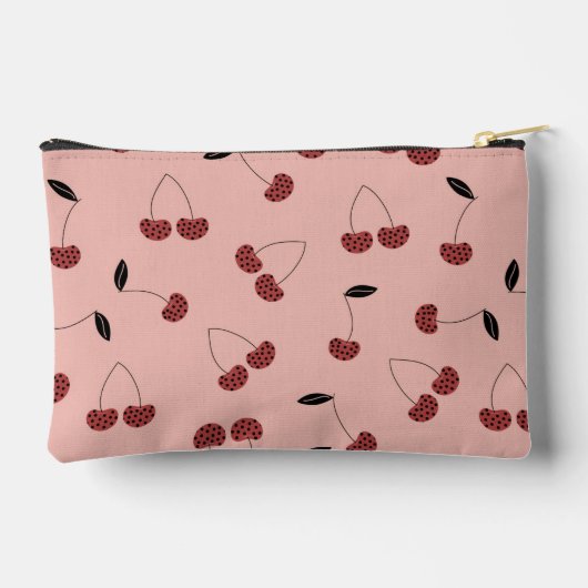 Polka Dot Cherry Patroon en aangepaste naam Etui (Achterkant)