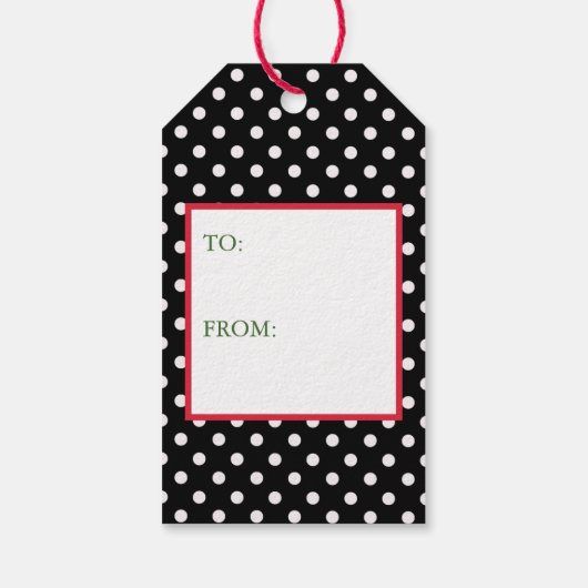 Polka Dot Christmas Gift Label Cadeaulabel (Achterkant)